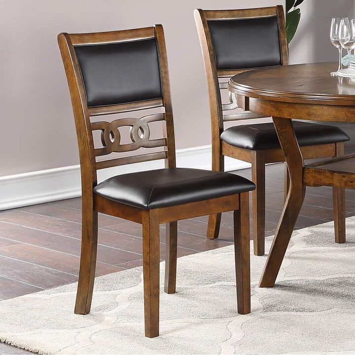 Walnut Finish Dining Chairs Set of 2