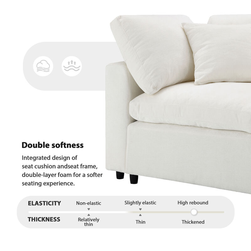 Merax 6 Seats Chenille Sofa Set with Ottoman