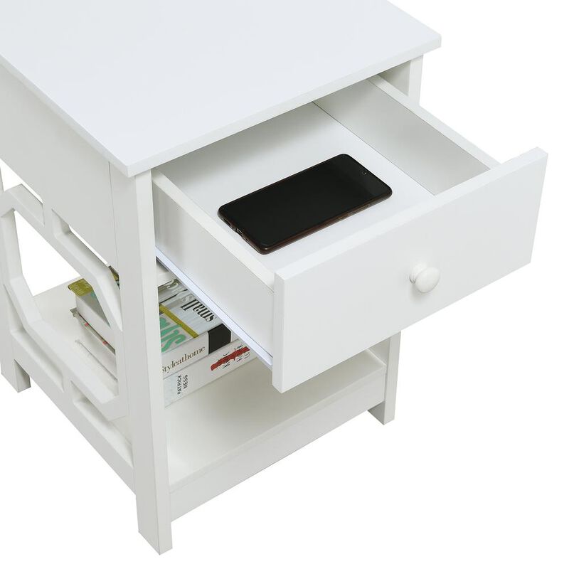 Convenience Concepts Omega 1 Drawer End Table White