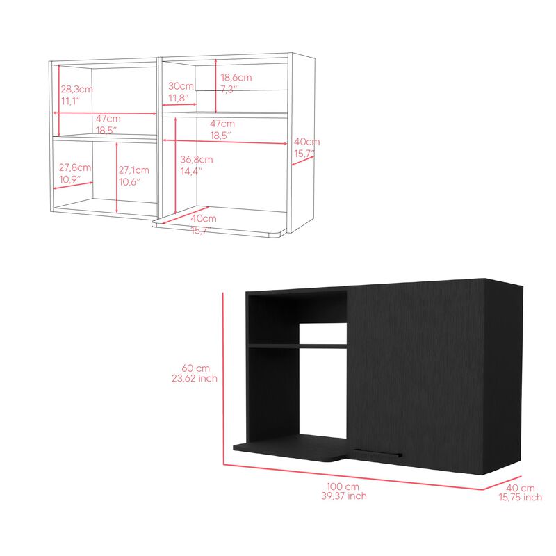 Wall Cabinet Burwood Kitchen, Kitchen, Black