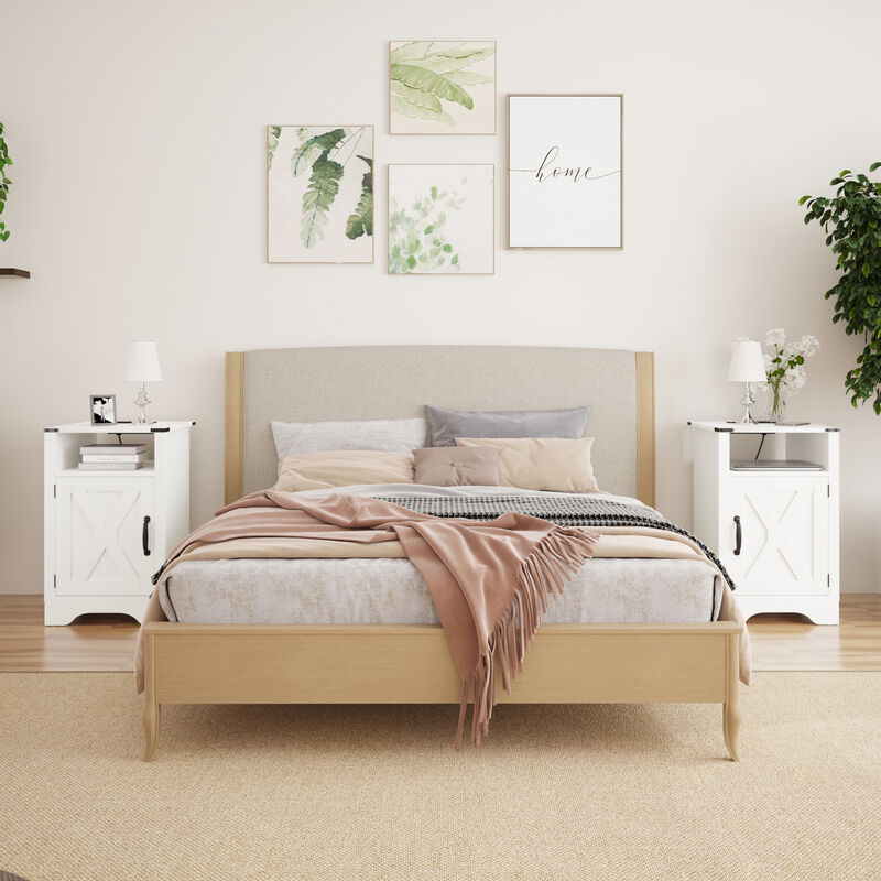 Streamdale Rustic farmhouse nightstand with charging station