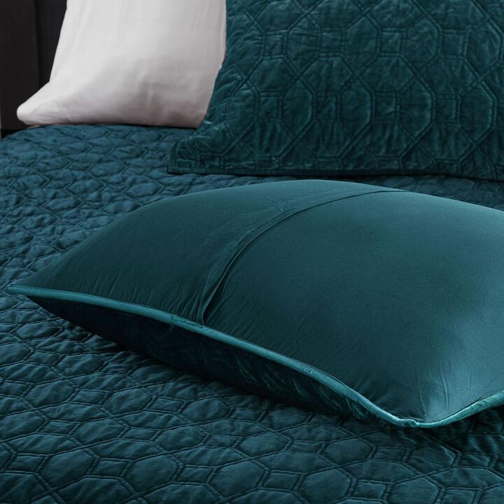 Belen Kox Velvet Geometric Quilted Coverlet Set, Belen Kox