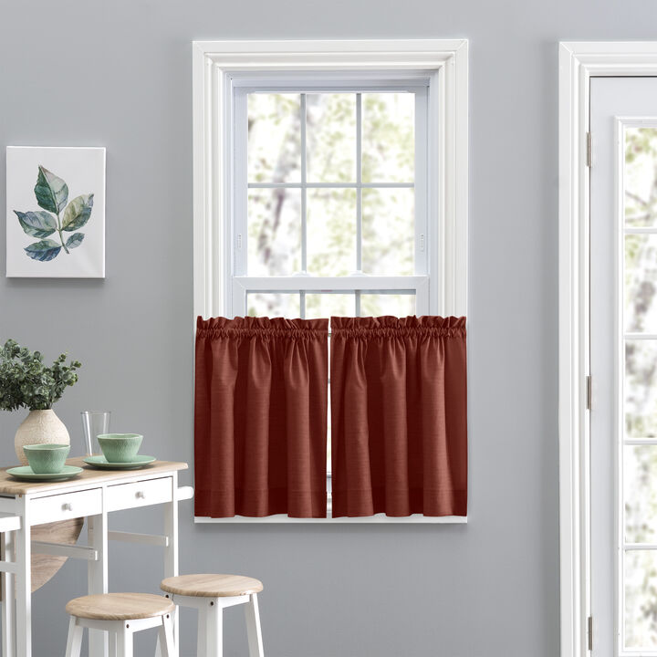 Ellis Curtain Lisa Solid Color Poly Cotton Duck Fabric Tailored Tier