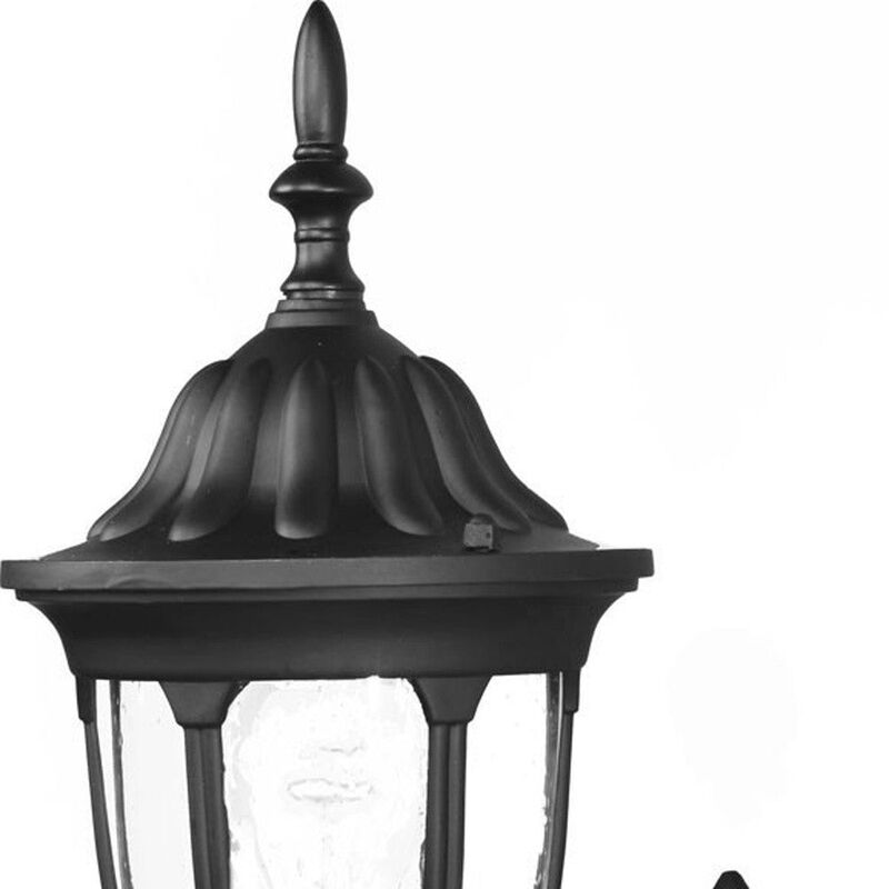 Hivvago Matte Black Clear Glass Swing Arm Wall Light