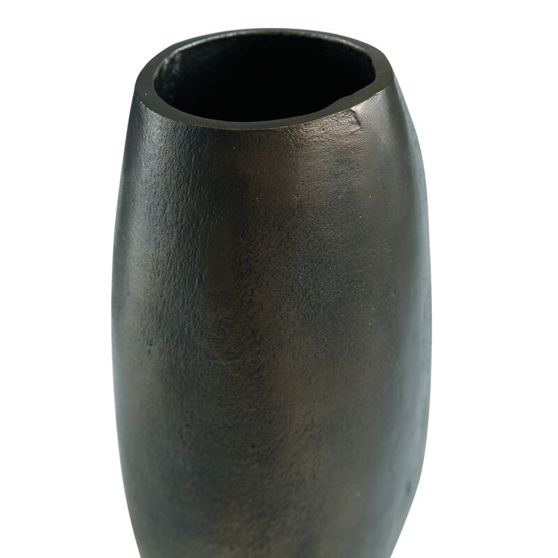 Vase, Abstract Decorative Figurine of a Head, 13 Inch Bronze Aluminum - Benzara