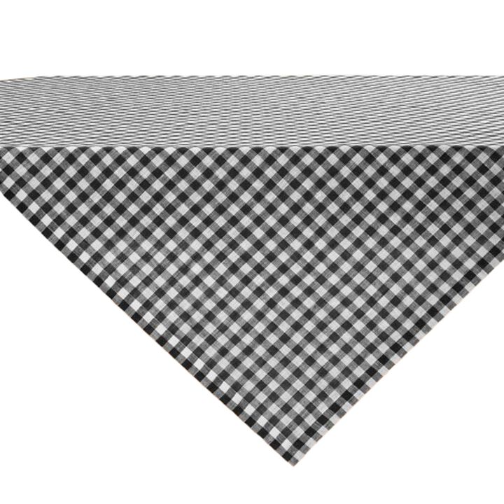 Solino Home 100% Pure Linen Table Throw 52 x 52 Inch | Gingham Check for Thanksgiving, Christmas