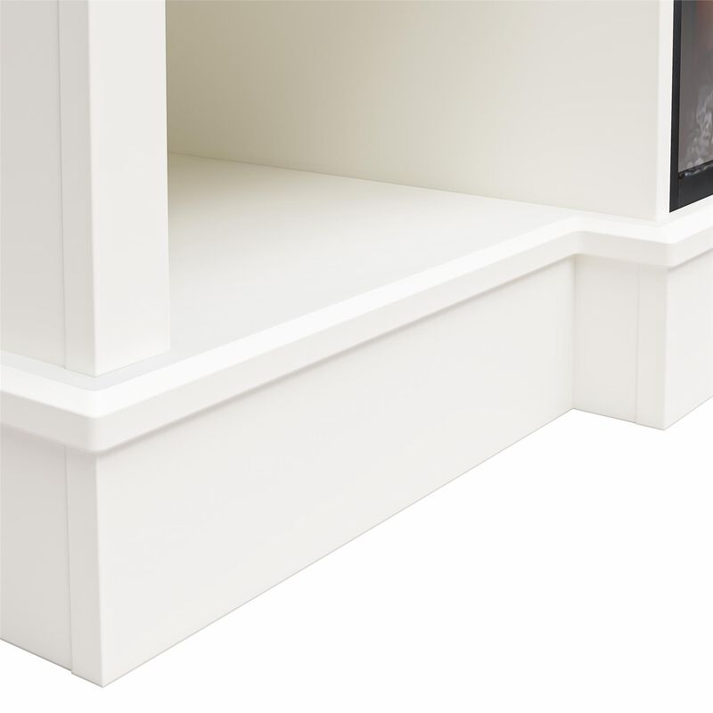 Liam Mantel With Electric Fireplace Space Heater, White