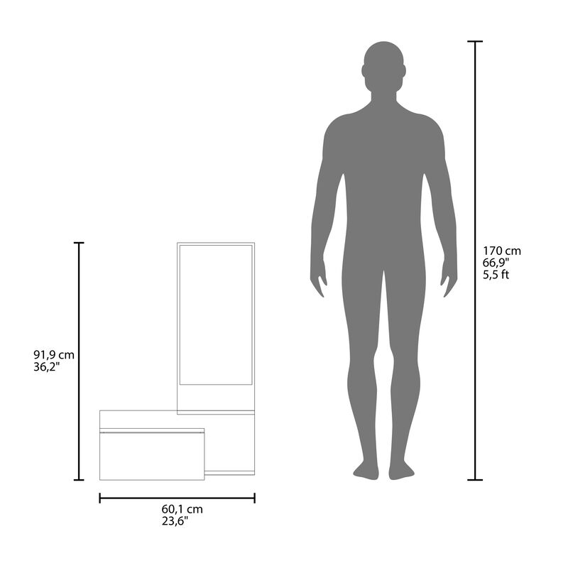 Floating Hallway Cabinet Lowell, Living Room, Black