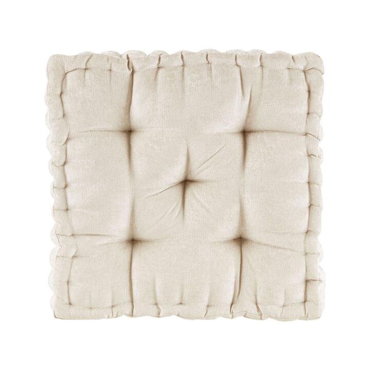 Belen Kox Azza Ivory Chenille Floor Pillow Cushion, Belen Kox