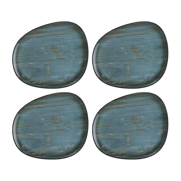 Madera 9.5" x 7.5" Organic Decorated Porcelain Plate (Set of 4)