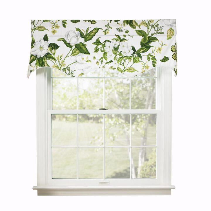 Ellis Curtain Whitfield Lined Scallop 3" Rod Pocket Valances for Windows 50" x 15" Clover