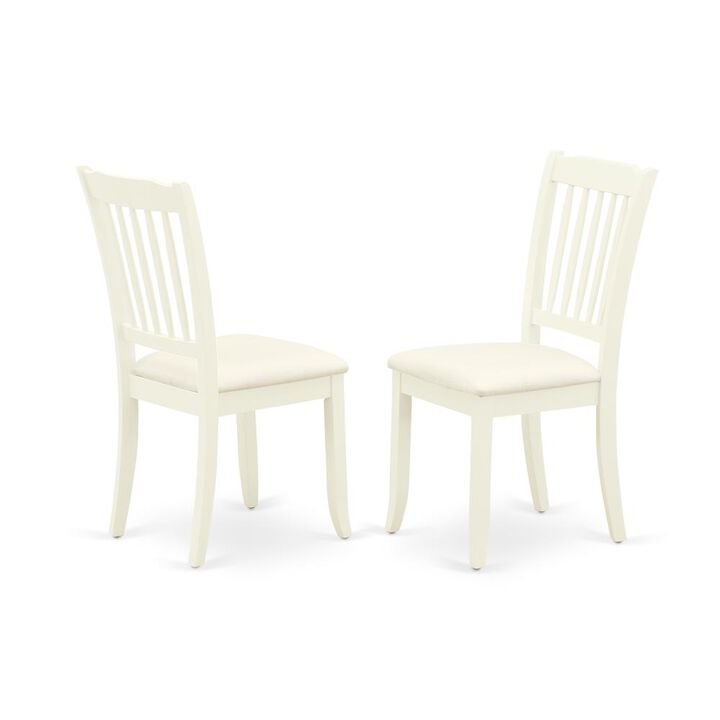 East West Furniture Dining Chair Linen White, DAC-LWH-C