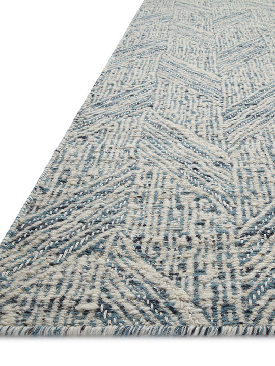 Raven RAV-01 Blue / Ivory 18" x 18" Sample Rug by