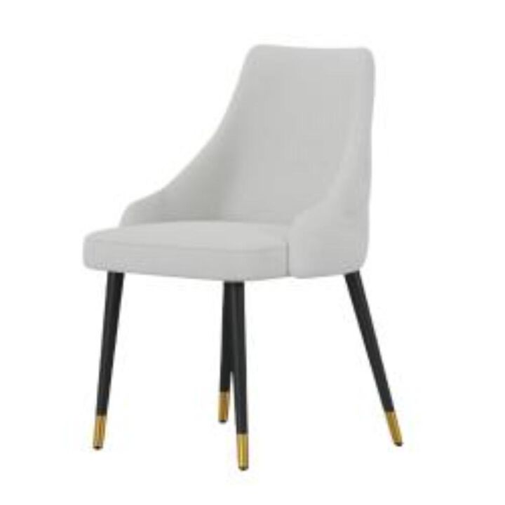 Dining Chair In White Farbric, Set Of 2
