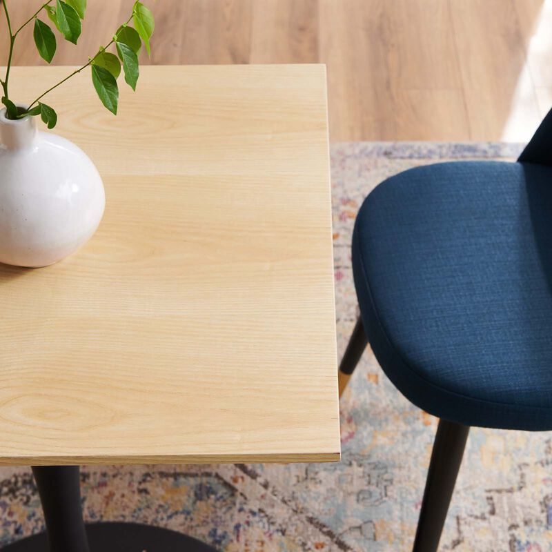 Modway - Lippa 24" Wood Square Dining Table Black Natural