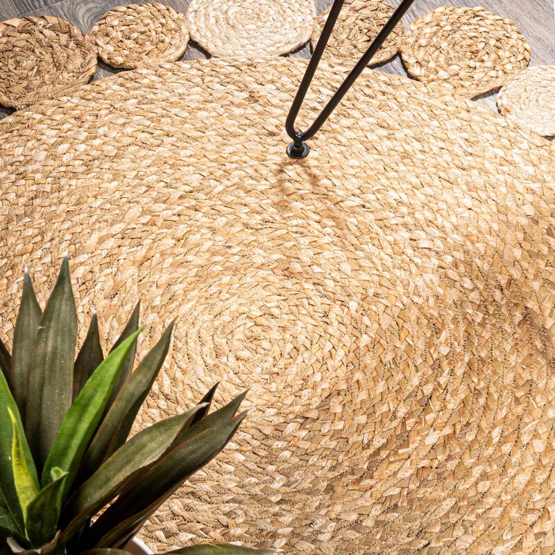 Eden Round Natural Jute hippie Circle Natural Round Area Rug