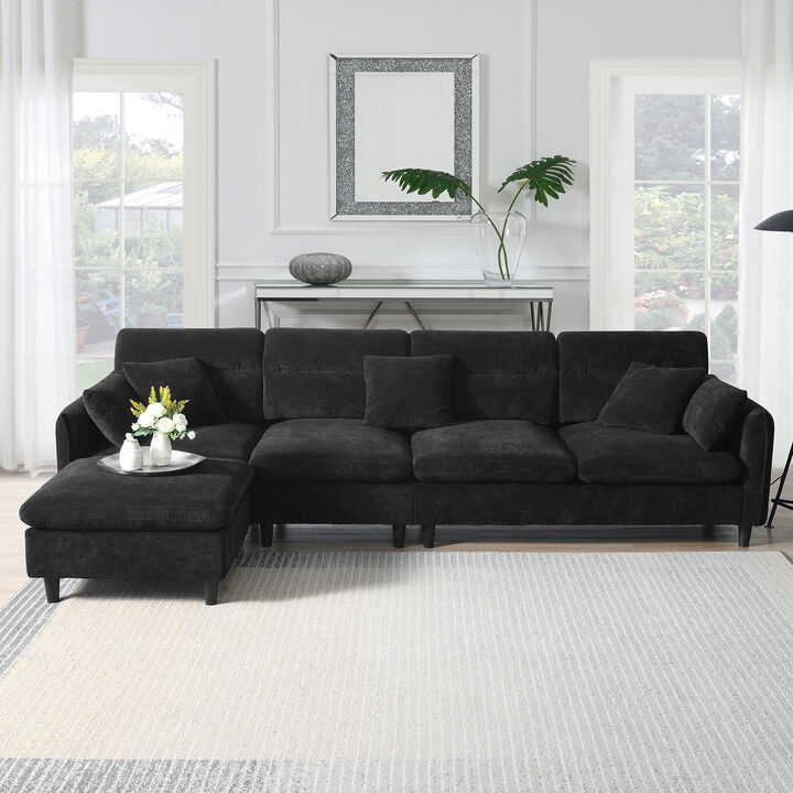 Merax Modern 5 Seats Convertible Sectional Chenille Sofa