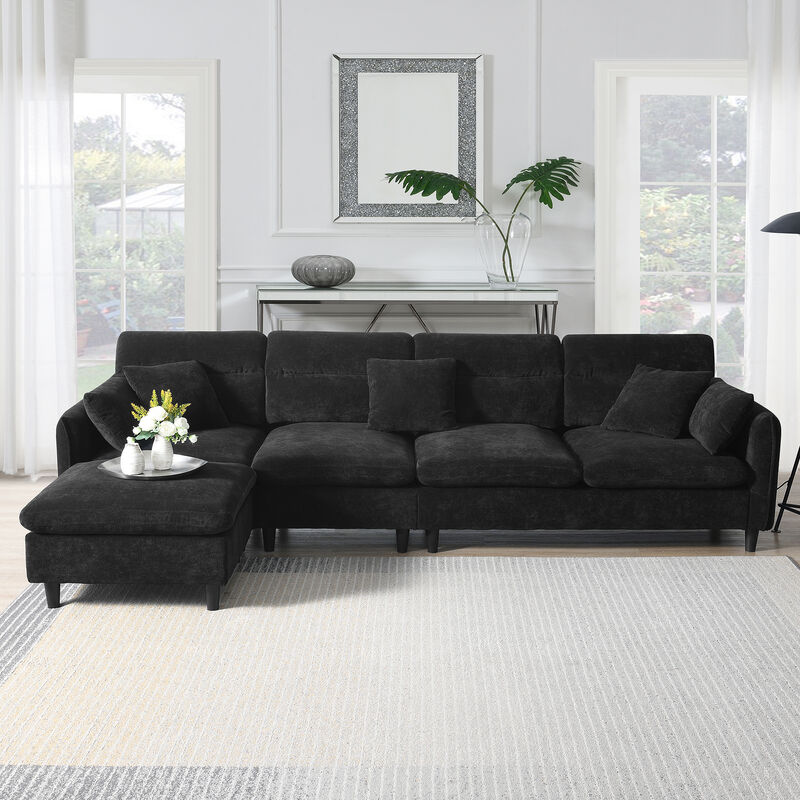 Merax Modern 5 Seats Convertible Sectional Chenille Sofa