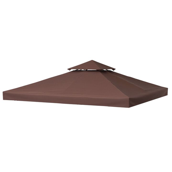 Coffee Gazebo Cover: 10'x10' Replacement 2-Tier Canopy Top
