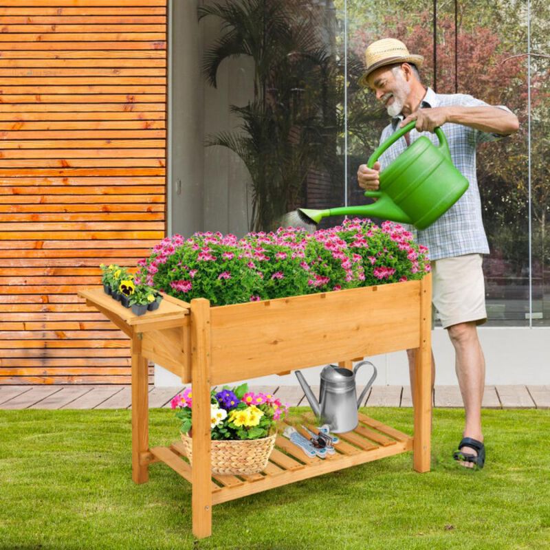 Hivvago Elevated Planter Box Kit with 8 Grids and Folding Tabletop