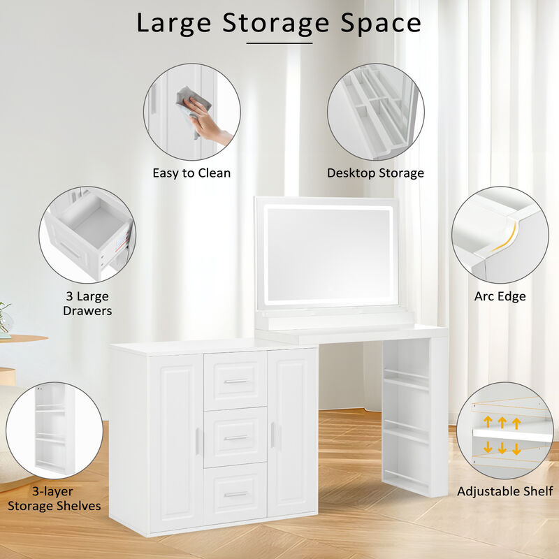 Merax Makeup Vanity Desk with Mirror for Bedroom
