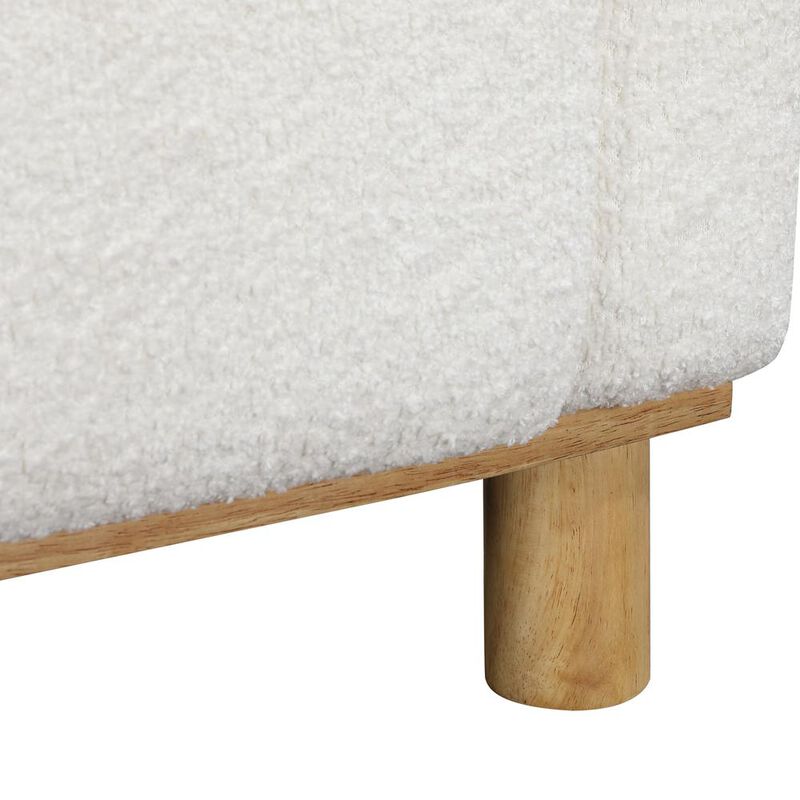 Comfort Pointe Maizie White Boucle Fabric Arm Chair