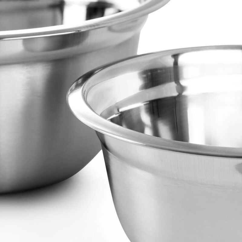 Oster Rosamond 3 Piece Stainless Steel Mixing Bowl Set in Silver