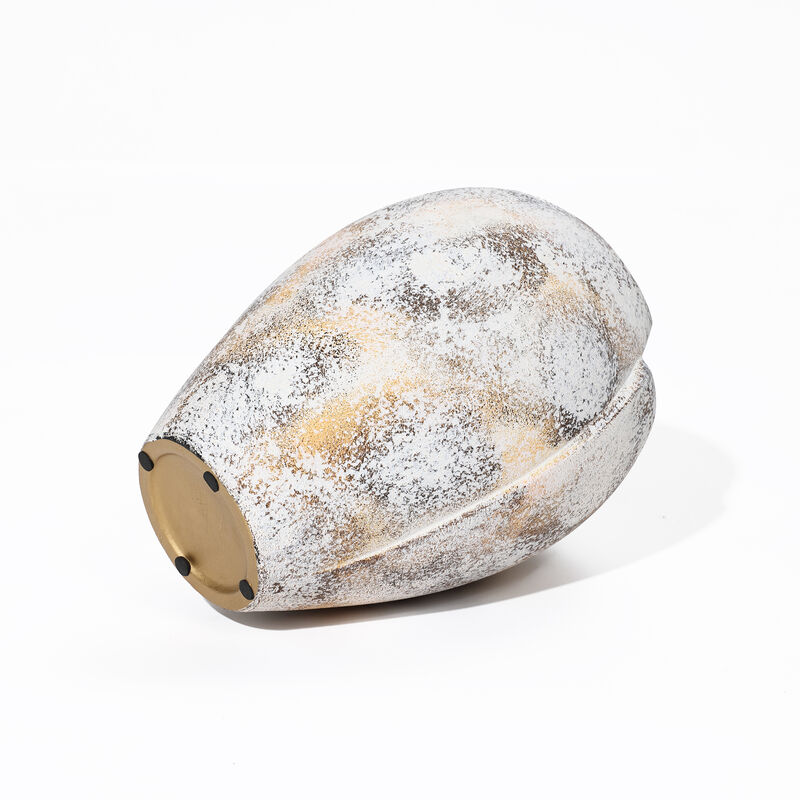 LuxenHome Modern Marble White Stoneware Table Vase