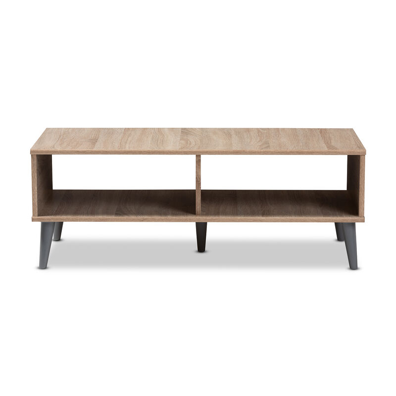 Baxton Studio Pierre Mid Century Modern Oak Wood Coffee Table