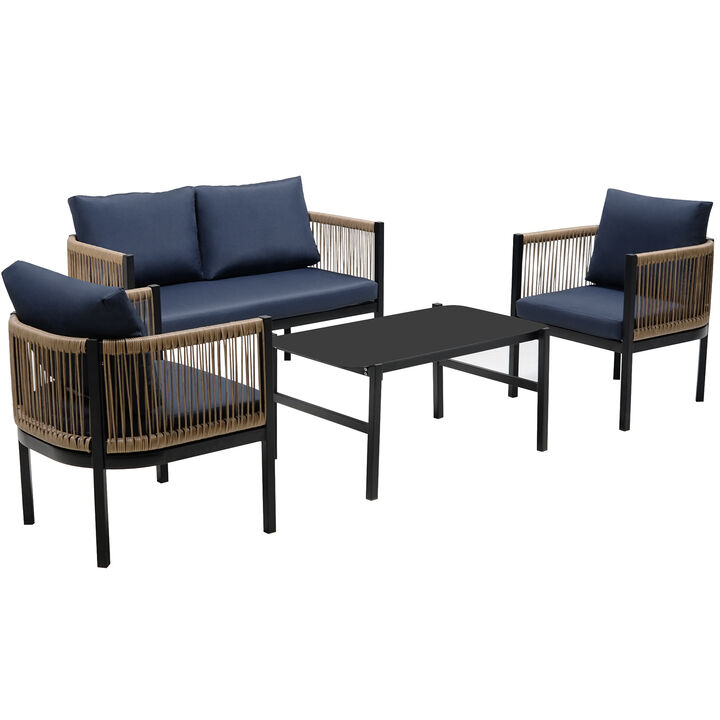 Merax Outdoor Sofa Combination with A Table