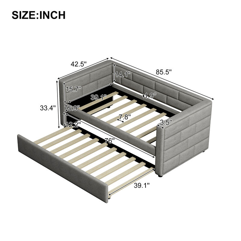 Merax Upholstered Daybed with Padded Back