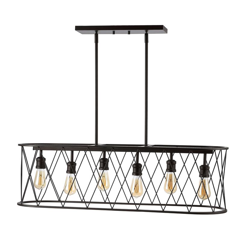 Marion 6-Light Adjustable Iron Farmhouse Rustic LED Dimmable Pendant