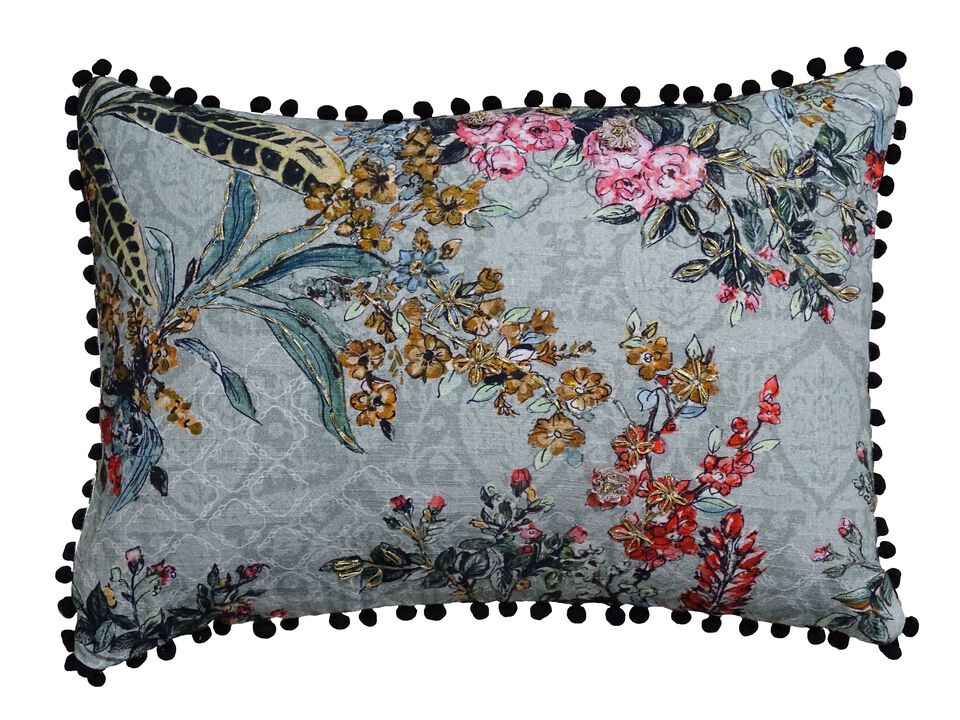 Hand Illustrated  14"X20" Decorative Pillow