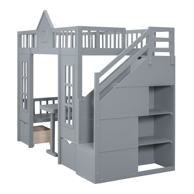 Merax Bunk Bed with Table