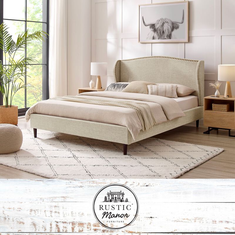 Rustic Manor Ciana Linen Platform Bed