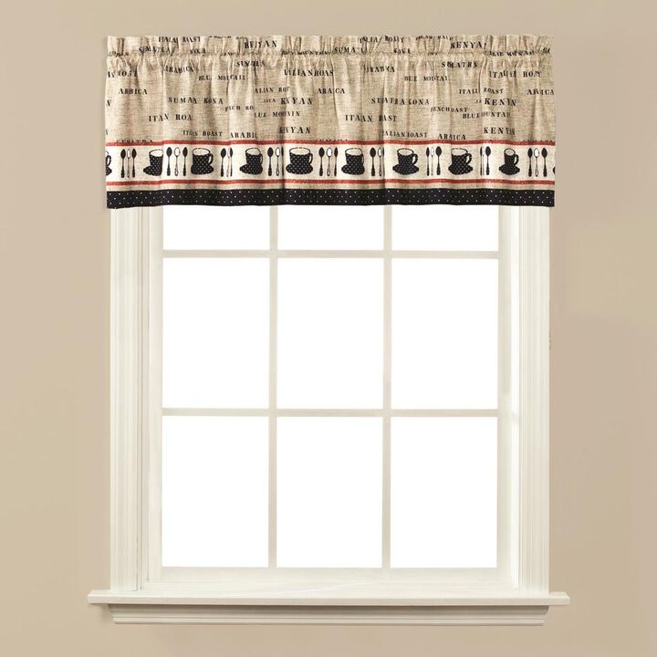 Saturday Knight Ltd Cafe Window Tier Pair With 3/4" Rod Pocket - 2 Piece - 57x36", Linen