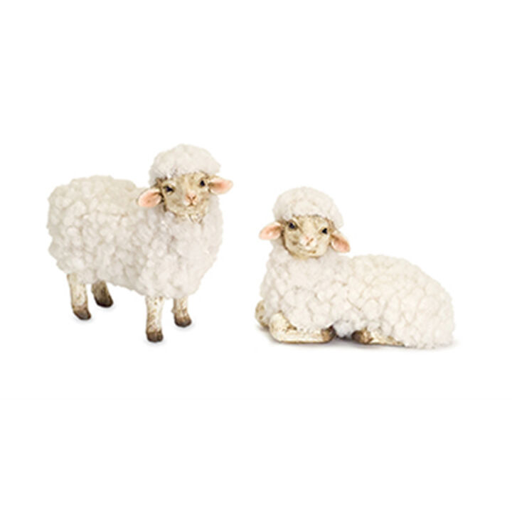Decorative Resin Sheep Set of 8 for Country and Seasonal Display