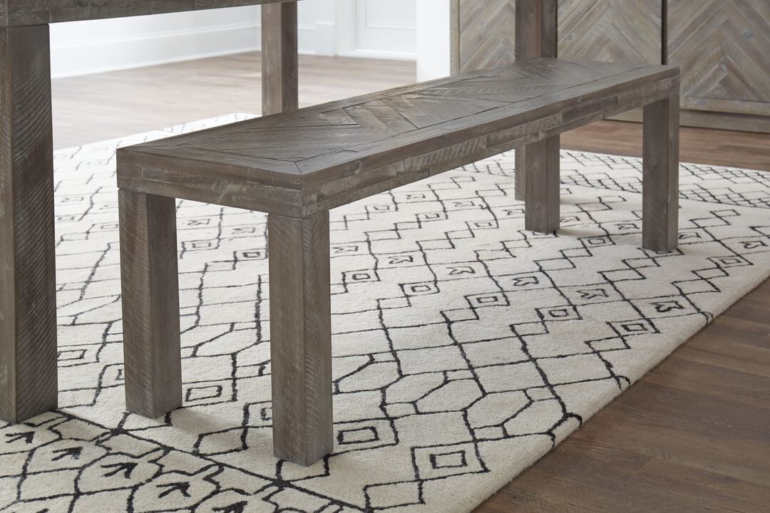 Herringbone Solid Wood Dining Bench