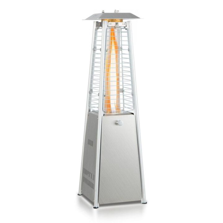 Hivvago 9500 BTU Portable Stainless Steel Tabletop Patio Heater with Glass Tube