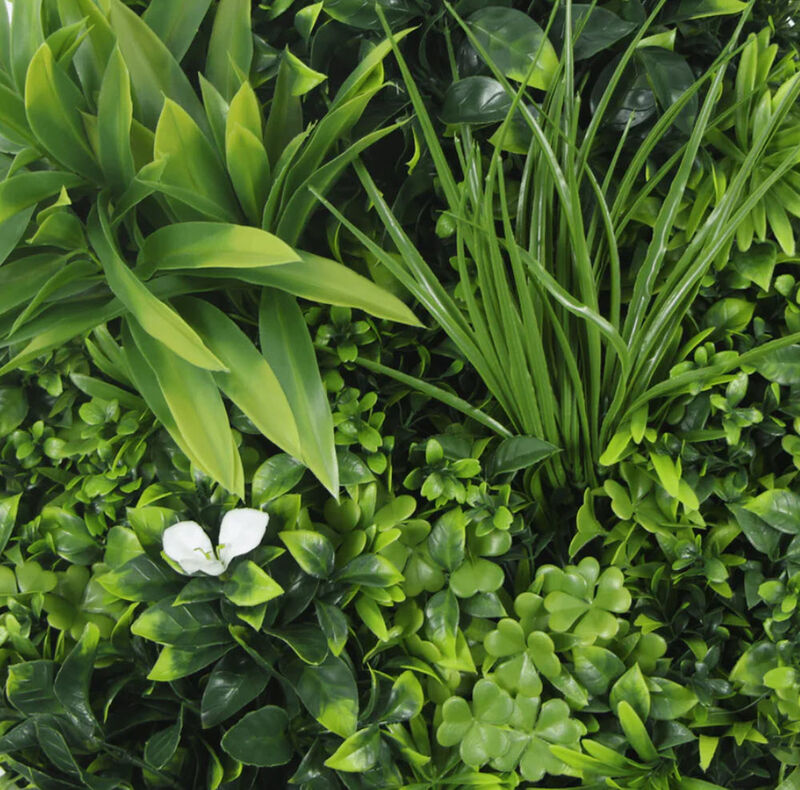 Luxury Artificial Green Wall Plant Wall Circle 20" White Frame UV Resistant