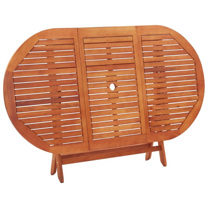 vidaXL Folding Garden Table 63"x33.5"x29.5" Solid Eucalyptus Wood