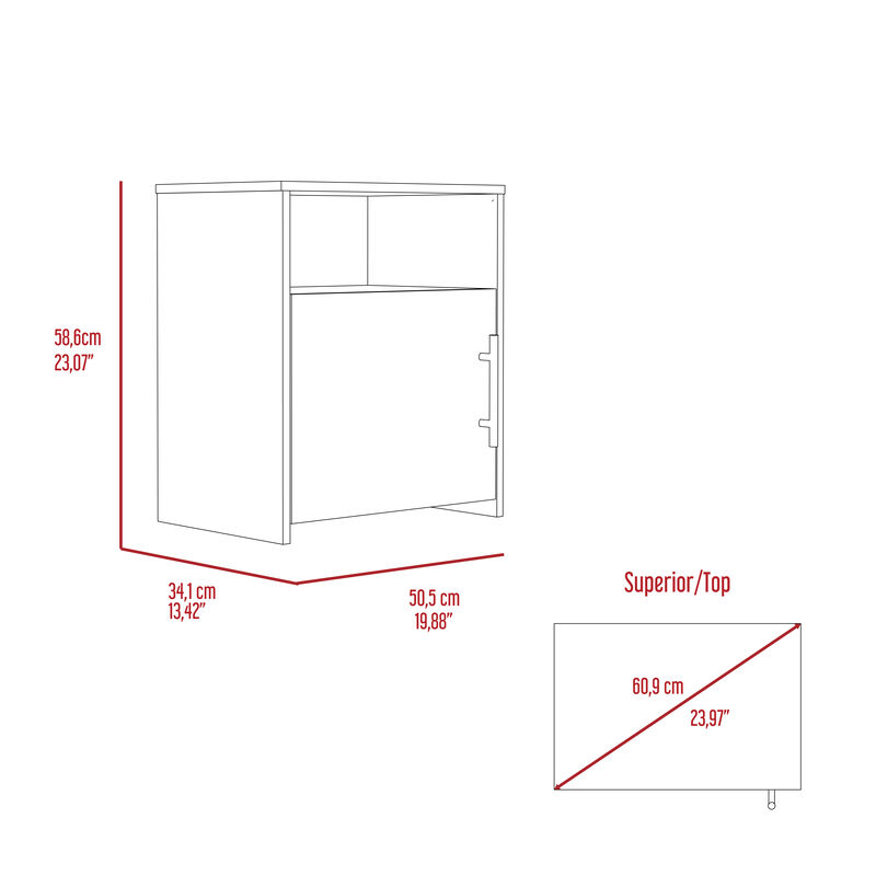 Nightstand Cuarzz, Bedroom, Light Gray