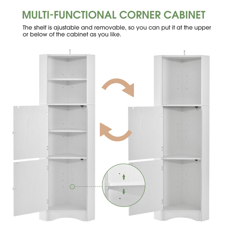 Merax Freestanding Bathroom Storage Cabinet with Doors