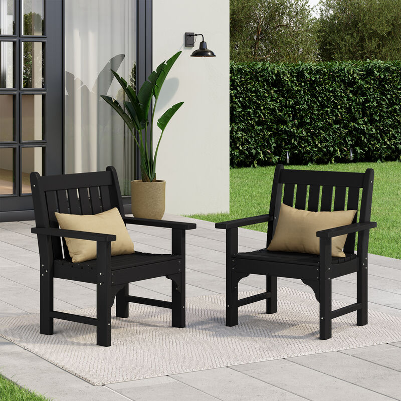 WestinTrends Outdoor Patio HDPE Adirondack Dining Arm Chairs (Set of 2)