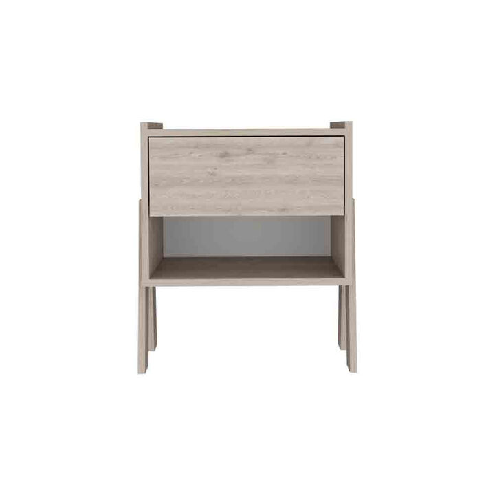 Nightstand Ferku, Bedroom, Light Gray