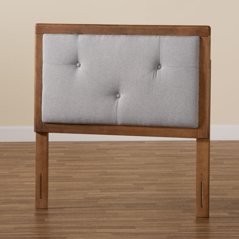 Baxton Studio Abner Modern Transitional Grey Fabric Upholstered Wood Twin Size Headboard