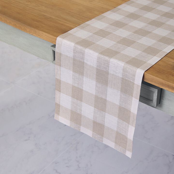 Solino Home 100% Pure Linen Table Runner | Buffalo Check