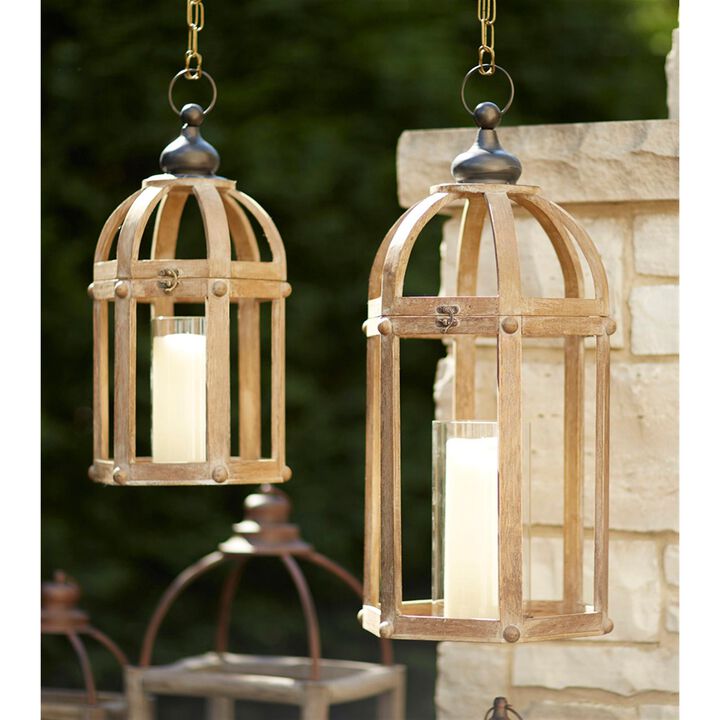 Set of 2 Lanterns for Home Décor, Outdoor Lighting, and Seasonal Decorations