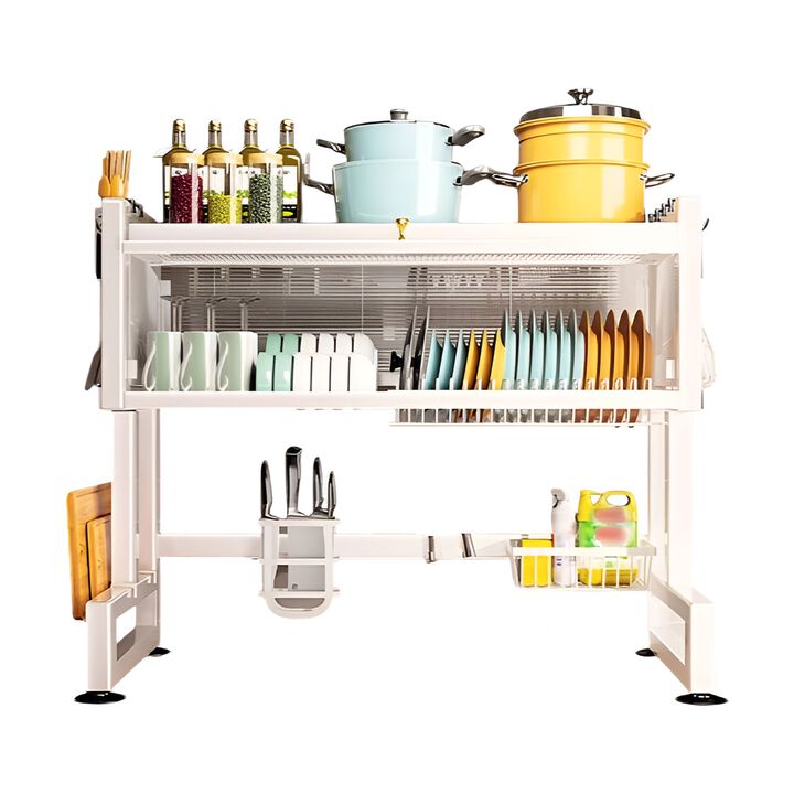 Over The Sink Dish Rack with Cutlery Drainer by Joybos, Compact Kitchen Organizer