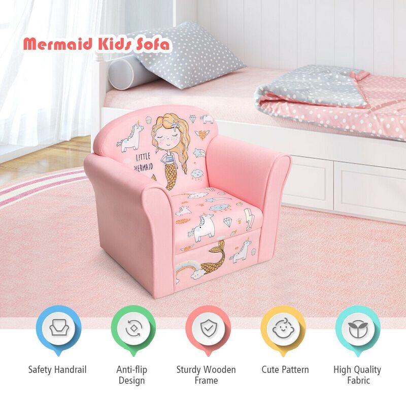 Kids Armrest Couch Upholstered Sofa